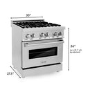 ZLINE 30-inch Legacy Series Dual Fuel Range with 4 Gas Burners, Griddle and 4.0 Cu. Ft. Electric Oven in Stainless Steel (RA-GR-30)