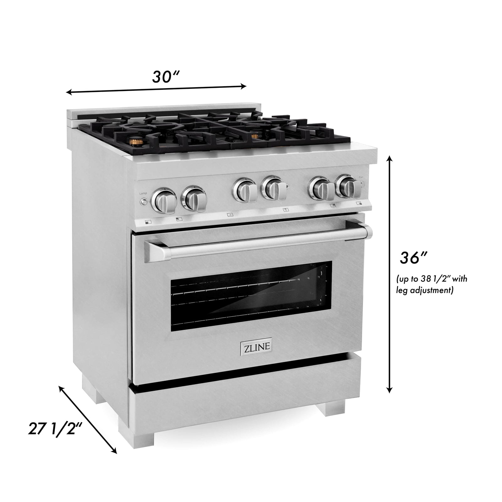 ZLINE 30" Gas Range w/ Brass Burners RGSSNBR30) I HOD