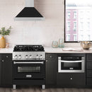 ZLINE 30-Inch Wall Mounted Range Hood in Satin Stainless Steel with Black Matte Shell and Stainless Steel Handle (KB4SNX-BLM-30)