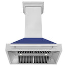 ZLINE 36-Inch Wall Mount Range Hood in Satin Stainless Steel with Blue Matte Shell (8654SNX-BM-36)