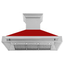 ZLINE 48-Inch Wall Mount Range Hood in Satin Stainless Steel with Red Gloss Shell (8654SNX-RG-48)