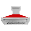 ZLINE 48-Inch Wall Mount Range Hood in Satin Stainless Steel with Red Matte Shell (8654SNX-RM-48)
