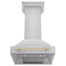 ZLINE Autograph Edition 2-Piece Appliance Package - 30-Inch Gas Range & Wall Mounted Range Hood in Stainless Steel with Gold Trim (2AKP-SGRRH30-G)