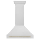 ZLINE 36-Inch Autograph Edition Wall Mount Range Hood in Satin Stainless Steel with Gold Handle (8654SNZ-36-G)