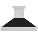 ZLINE 48-Inch Wall Mount Range Hood in Stainless Steel with Black Matte Shell and Stainless Steel Handle (8654STX-BLM-48)