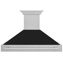 ZLINE 48-Inch Wall Mount Range Hood in Satin Stainless Steel with Black Matte Shell (8654SNX-BLM-48)