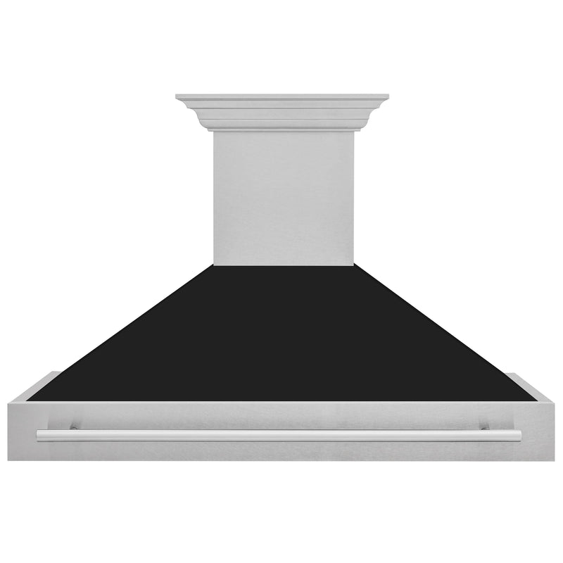 ZLINE 48-Inch Wall Mount Range Hood in DuraSnow Stainless with Black Matte Shell (8654SNX-BLM-48)