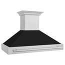 ZLINE 48-Inch Wall Mount Range Hood in Stainless Steel with Black Matte Shell and Stainless Steel Handle (8654STX-BLM-48)