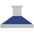 ZLINE 48-Inch Wall Mount Range Hood in Satin Stainless Steel with Blue Matte Shell (8654SNX-BM-48)