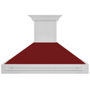 ZLINE 48-Inch Wall Mount Range Hood in Stainless Steel with Red Gloss Shell and Stainless Steel Handle (8654STX-RG-48)