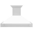 ZLINE 48-Inch Wall Mount Range Hood in Stainless Steel with White Matte Shell and Stainless Steel Handle (8654STX-WM-48)