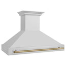 ZLINE Autograph Edition 2-Piece Appliance Package - 48-Inch Gas Range & Wall Mounted Range Hood in Stainless Steel with Champagne Bronze Trim (2AKPR-SGRRH48-CB)