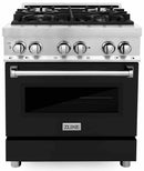 ZLINE 30-inch Legacy Series Dual Fuel Range with Black Matte Door (RA-BLM-30)