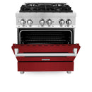 ZLINE 30-inch Legacy Series Dual Fuel Range with Red Gloss Door (RA-RG-30)