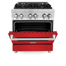 ZLINE 30-inch Legacy Series Dual Fuel Range with Red Matte Door (RA-RM-30)