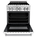 ZLINE 30-inch Legacy Series Dual Fuel Range with Gas Cooktop, Griddle and 4.0 Cu. Ft. Electric Oven in Stainless Steel with White Matte Door (RA-WM-GR-30)