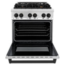 ZLINE Legacy Series Autograph Edition 30-inch Dual Fuel Range with Gas Stove and 4.0 Cu. Ft. Electric Oven in Stainless Steel with Matte Black Accents (RAZ-30-MB)