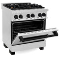 ZLINE Legacy Series Autograph Edition 30-inch Dual Fuel Range with Gas Stove and 4.0 Cu. Ft. Electric Oven in Stainless Steel with Matte Black Accents (RAZ-30-MB)