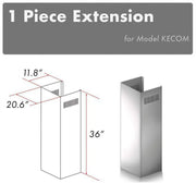 ZLINE 1-Piece Chimney Extension for 10 Ft. Ceiling in Stainless Steel (1PCEXT-KECOM)
