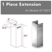 ZLINE 1-Piece Chimney Extension for 10 Ft. Ceiling in Stainless Steel (1PCEXT-KF1)