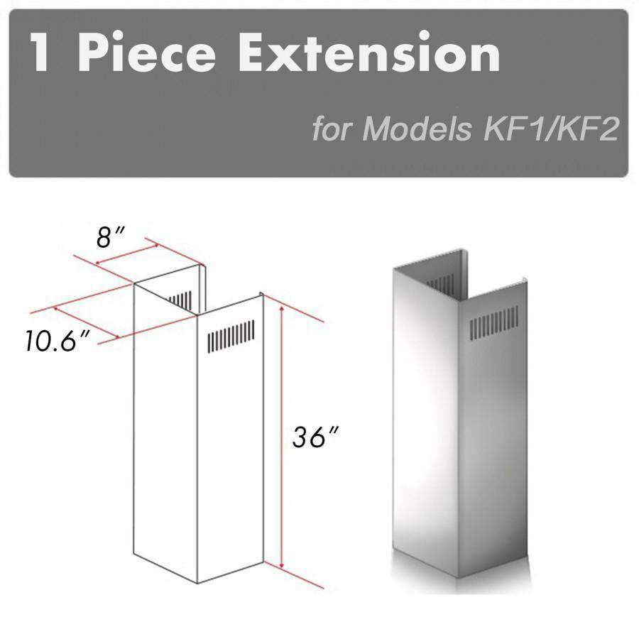 1-piece stainless steel chimney extension with vent slots, upright