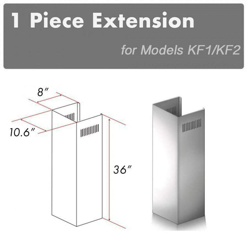ZLINE 1 Piece Chimney Extension for 10' Ceiling (1PCEXT-KF1) Range Hood Accessories ZLINE 