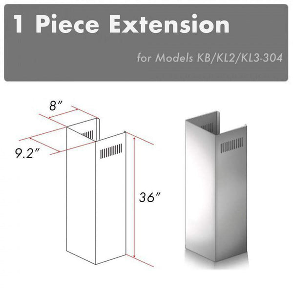 ZLINE 1 Piece Chimney Extension for 10ft Ceiling, 1PCEXT-KB/KL2/KL3-304 Range Hood Accessories ZLINE 
