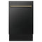 ZLINE 18-Inch Autograph Edition Tall Tub Dishwasher in Black Stainless Steel with Champagne Bronze Handle (DWVZ-BS-18-CB)