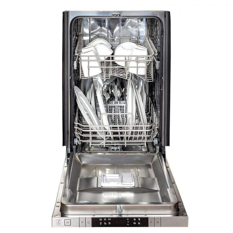 ZLINE 18" Dishwasher in Black Matte with Stainless Steel Tub and Modern Style Handle (DW-BLM-H-18) Dishwashers ZLINE 