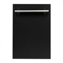 ZLINE 18" Dishwasher in Black Matte with Stainless Steel Tub and Modern Style Handle (DW-BLM-H-18) Dishwashers ZLINE 