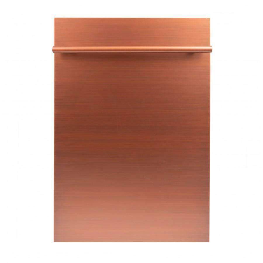18 in copper dishwasher door front with stainless handle