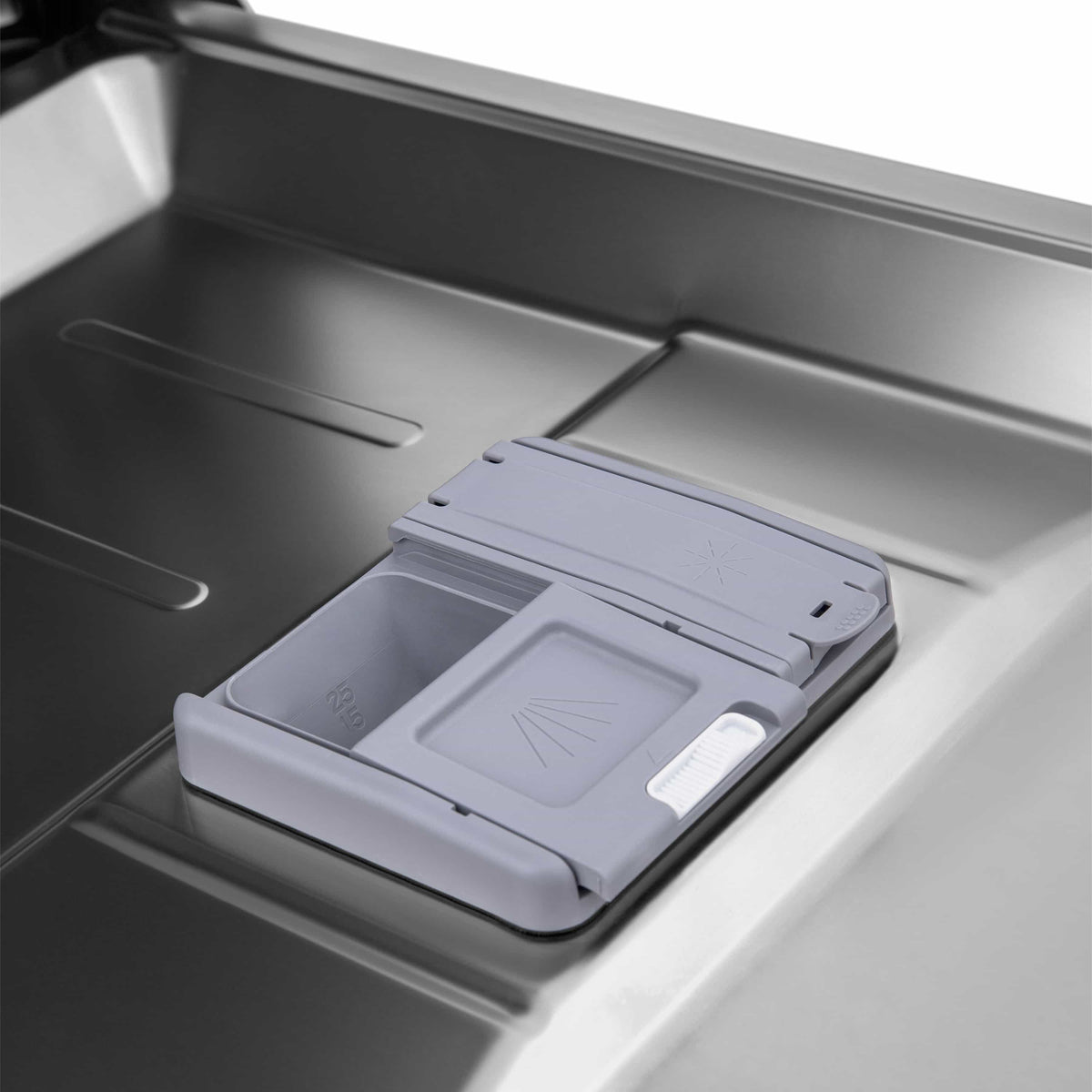 Dishwasher tub with removable filter/cover and sink plate detail