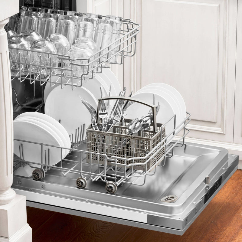 ZLINE 18" Dishwasher in DuraSnow Stainless Steel with Stainless Steel Tub and Traditional Style Handle (DW-SN-H-18) Dishwashers ZLINE 