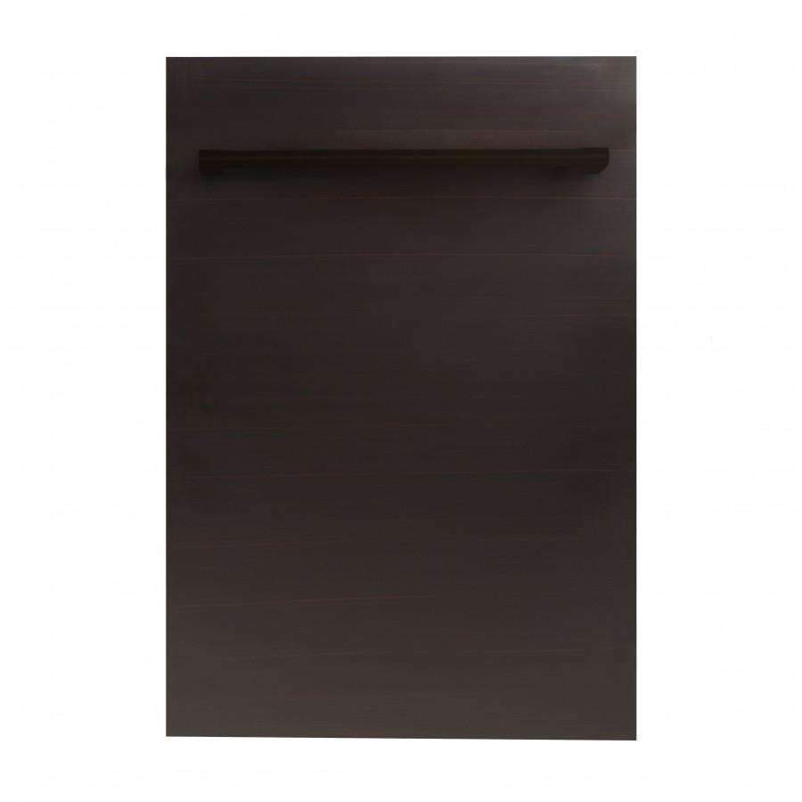 Oil-rubbed bronze dishwasher door with traditional style handle