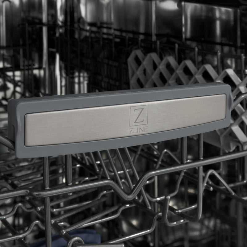 ZLINE 18" Tallac Series 3rd Rack Top Control Dishwasher in Black Matte with Stainless Steel Tub, 51dBa (DWV-BLM-18) Dishwashers ZLINE 