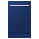 ZLINE 18" Tallac Series 3rd Rack Top Control Dishwasher in Blue Gloss with Stainless Steel Tub, 51dBa (DWV-BG-18) Dishwashers ZLINE 