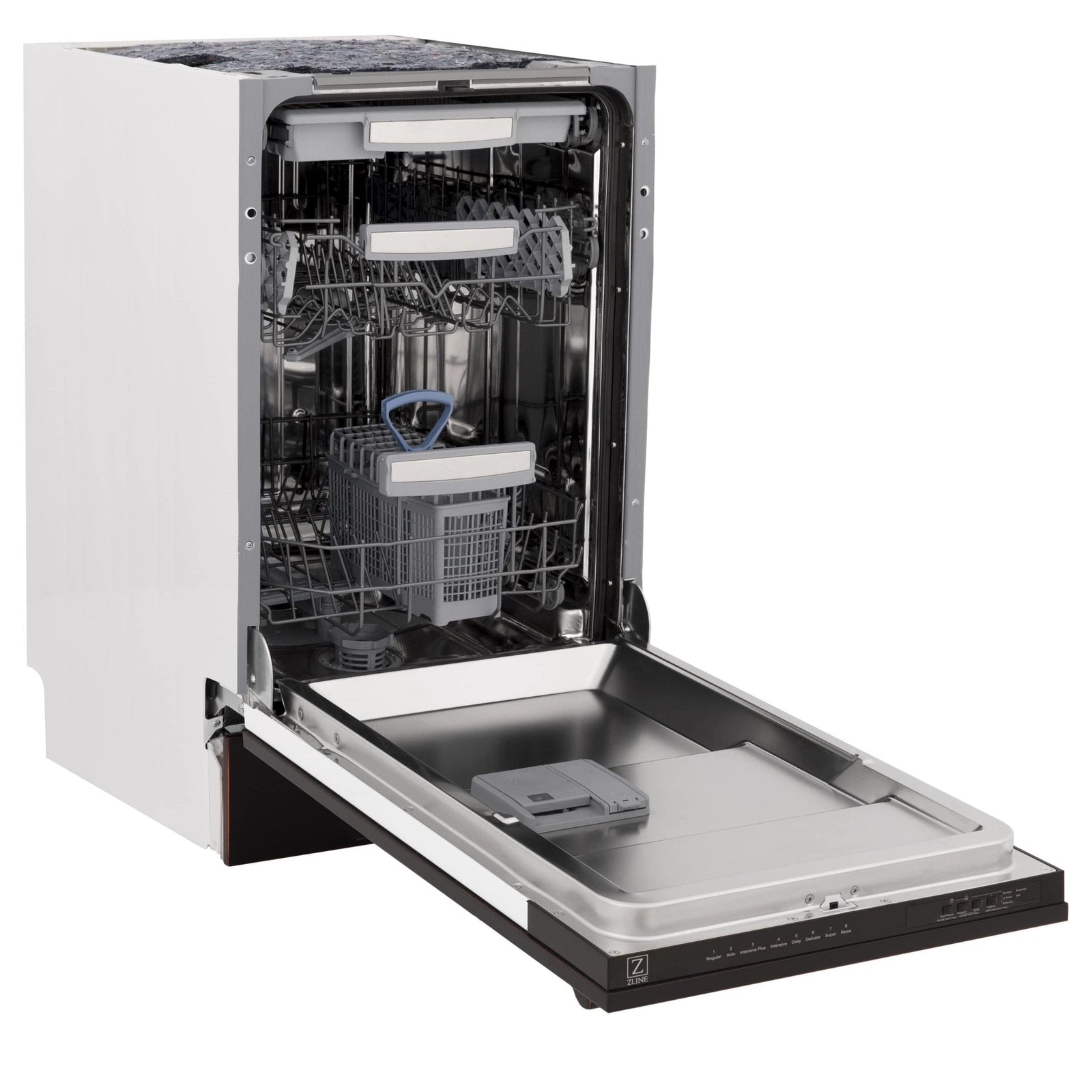 ZLINE 18 in. Tallac Series 3rd Rack Top Control Built-In Dishwasher in Copper with Stainless Steel Tub, 51dBa (DWV-C-18)