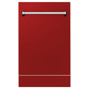 ZLINE 18" Tallac Series 3rd Rack Top Control Dishwasher in Red Gloss with Stainless Steel Tub, 51dBa (DWV-RG-18) Dishwashers ZLINE 
