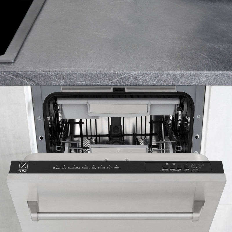 ZLINE 18" Tallac Series 3rd Rack Top Control Dishwasher in Stainless Steel, 51dBa (DWV-304-18) Dishwashers ZLINE 