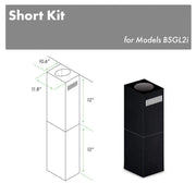 ZLINE 2-Piece 12-Inch Short Chimney Pieces for 7 Ft. to 8 Ft. Ceiling in Black Stainless Steel (SK-BSGL2iN)