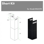 ZLINE 2-Piece 12-Inch Short Chimney Pieces for 7 Ft. to 8 Ft. Ceiling in Black Stainless Steel (SK-BS655N)