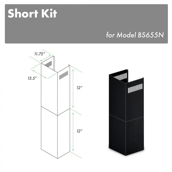 ZLINE 2-12 in. Short Chimney Pieces for 7 ft. to 8 ft. Ceilings (SK-BS655N) Range Hood Accessories ZLINE 