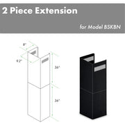 ZLINE 2-36-Inch Chimney Extension for 10 Ft. to 12 Ft. Ceiling in Black Stainless (2PCEXT-BSKBN)