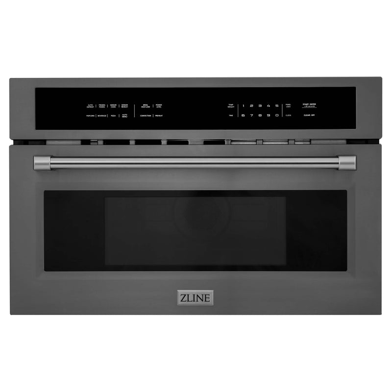 ZLINE 2-Piece Appliance Package - 30-inch Electric Wall Oven with Self-Clean & 30-inch Build-In Microwave Oven in Black Stainless Steel Appliance Package ZLINE 