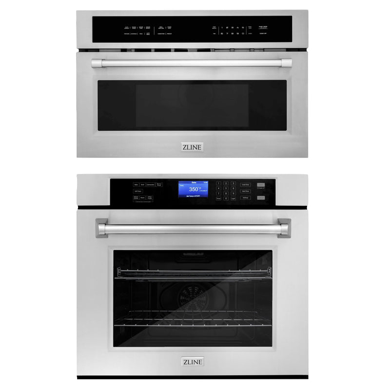 ZLINE 2-Piece Appliance Package - 30-inch Electric Wall Oven with Self-Clean & 30-inch Build-In Microwave Oven in Stainless Steel (2KP-MW30-AWS30) Appliance Package ZLINE 