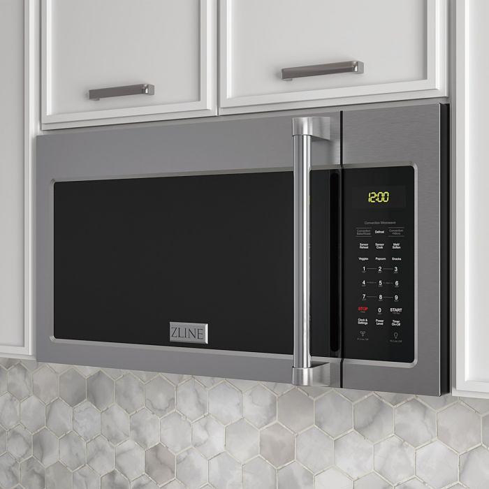 Stainless steel over-the-range microwave with digital display and keypad controls
