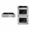 ZLINE 2-Piece Appliance Package - 36-inch Rangetop & 30-inch Double Wall Oven in Stainless Steel (2KP-RTAWD36)