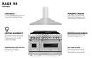 ZLINE 2-Piece Appliance Package - 48-inch Dual Fuel Range & Convertible Vent Hood in Stainless Steel (2KP-RARH48) Appliance Package ZLINE 