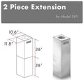 ZLINE 2 Piece Chimney Extension for 10'-12' Ceiling (2PCEXT-597i) Range Hood Accessories ZLINE 