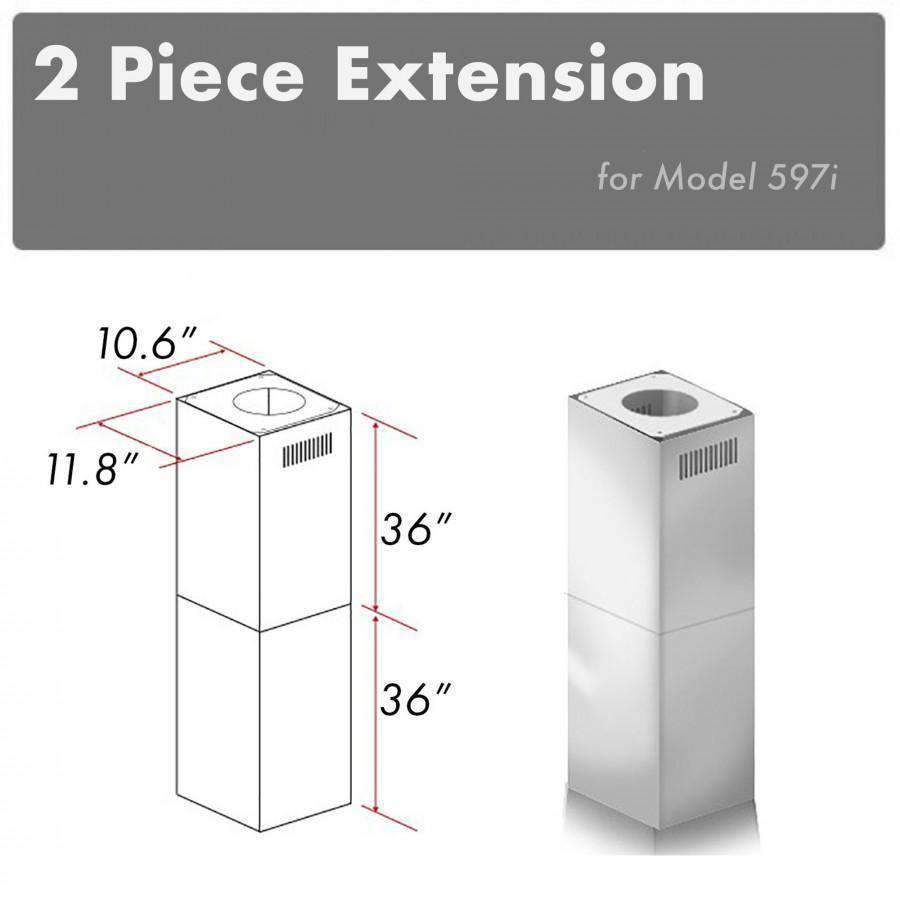 Stainless steel 2-piece chimney extension with round top vent and side grille slots